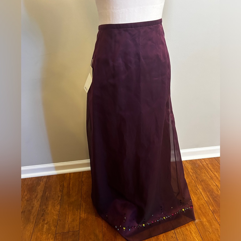 Ann Taylor Silk beaded maxi skirt